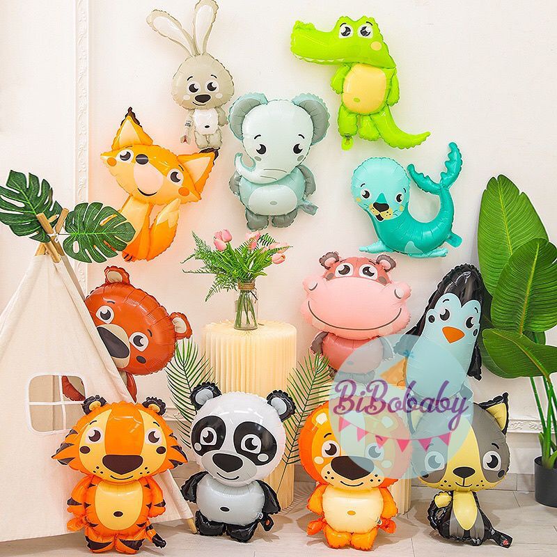Bóng hình con vật, con thú trong rừng trang trí sinh nhật - BiBo baby