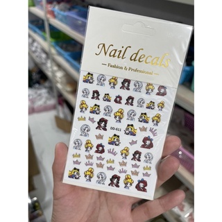 Sticker nail hình dán móng cô gái hoạt hình