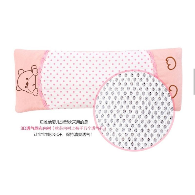 Gối Chống Bẹt Đầu , Chống Lệch Đầu  cho Bé Sơ Sinh Từ 0-3 tuổi , Thoáng - Chống mồ hôi tốt