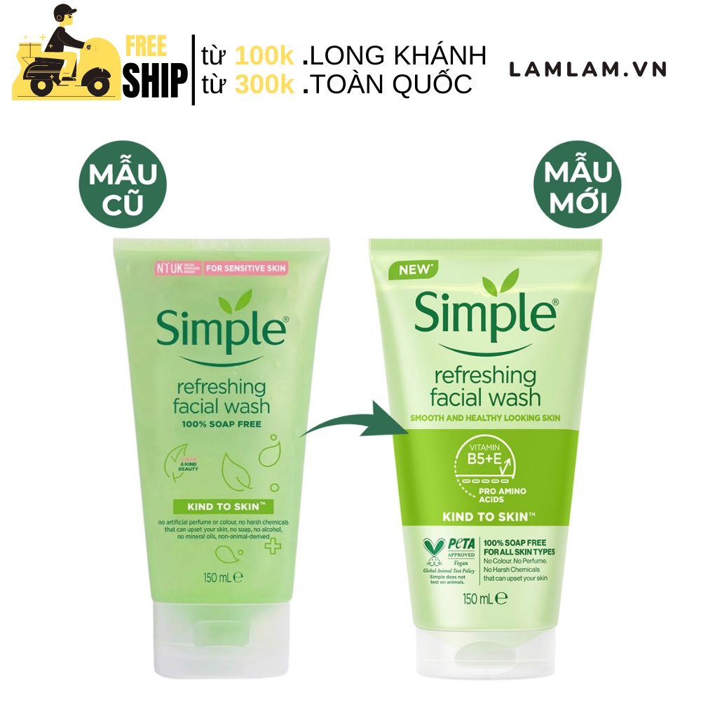 Sữa Rửa Mặt Dạng Gel Simple Refreshing