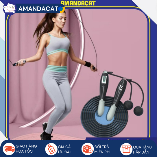 [Hàng mới về] Dây nhảy điện tử 361 2in1, Lõi thép Cao Cấp (không/có dây), Nội địa Trung, Giảm cân Thông Minh Đếm Bước