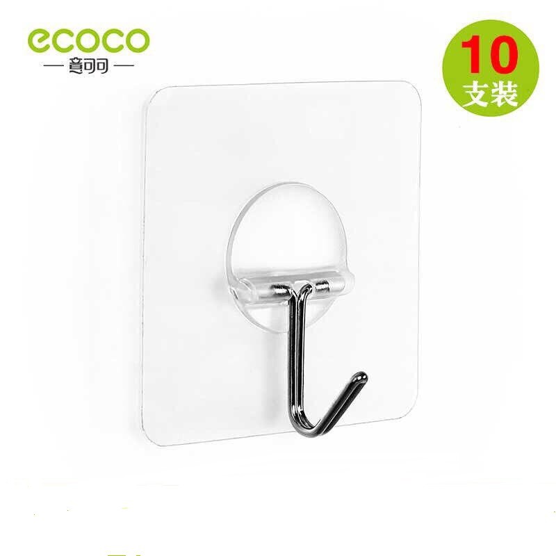 Bộ 10 móc treo dán tường Ecoco không thấm nước, siêu dính chịu lực 10kg