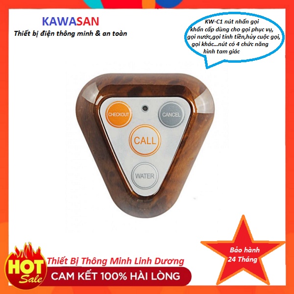 Nút Nhấn Chuông Gọi Phục Vụ KAWASAN C1 - Hàng Chính Hãng
