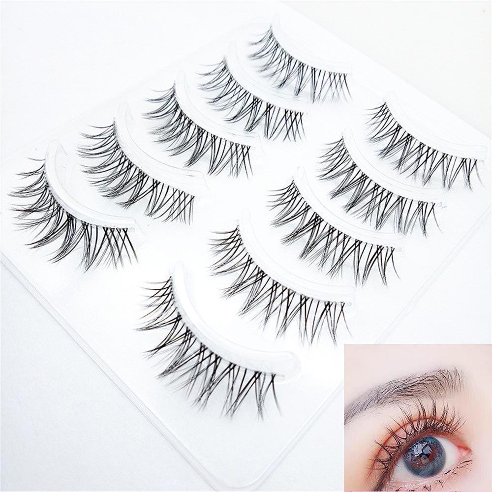 Set 5 Cặp Lông Mi Giả Trong Suốt Tái Sử Dụng Linh Hoạt Phong Cách Nhật Bản