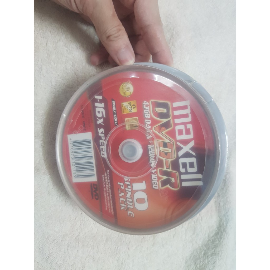 Hộp lốc đĩa DVD trắng Maxell, Sony nguyên hộp, dùng để ghi đĩa dữ liệu nhạc,phim, data