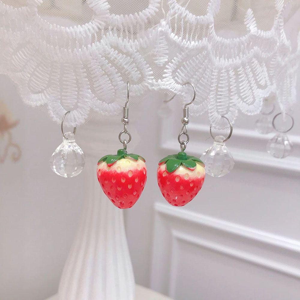 Khuyên Tai Dáng Dài Màu Đỏ Ngọt Ngào Thời Trang Cho Nữ