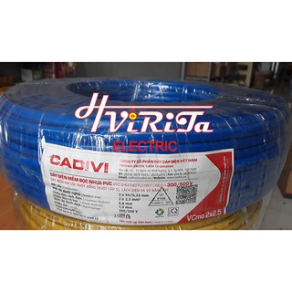[FREESHIP 70K] Dây điện đôi CADIVI 2 lớp bọc 2x2.5 Vcmo 2x2.5 cuộn 100 mét