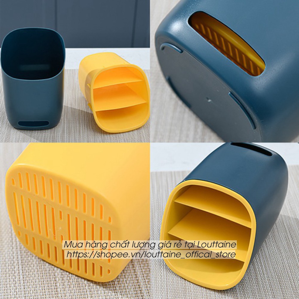 Giỏ ổng đựng đũa thìa đồ dùng nhà bếp 2 lớp đa năng, chất liệu nhựa cao cấp màu sắc bắt mắt | BigBuy360 - bigbuy360.vn