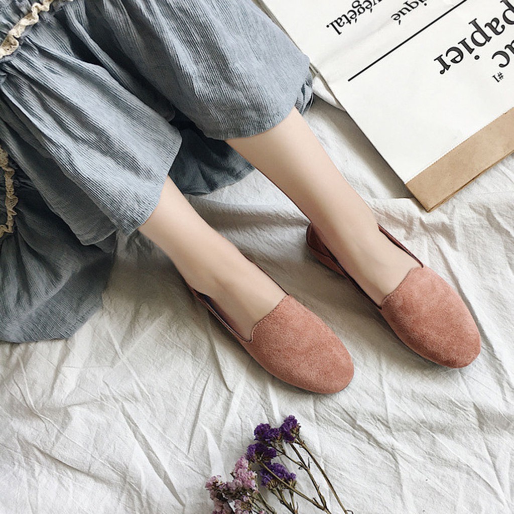 Giày Lười Nữ Mũi Tròn Thời Trang Hàn | BigBuy360 - bigbuy360.vn