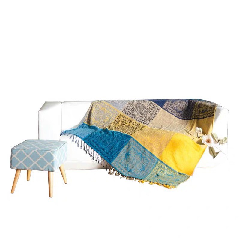 Thảm cotton phủ ghế sofa ID19 siêu mềm mịn phong cách vintage