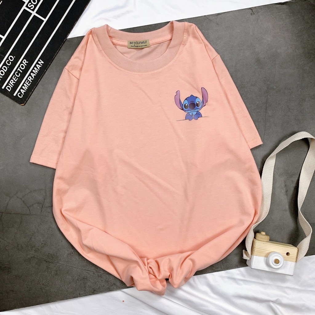 - Áo thun tay ngắn Be Yourself unisex size M L - STITCH NHỎ NGAY GÓC