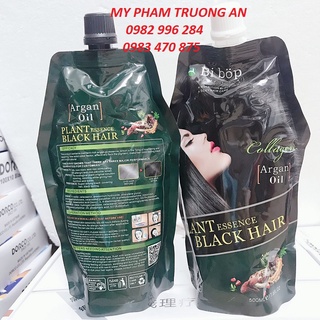 Nhuộm nâu đen phủ bạc túi ko dính, rát da đầu