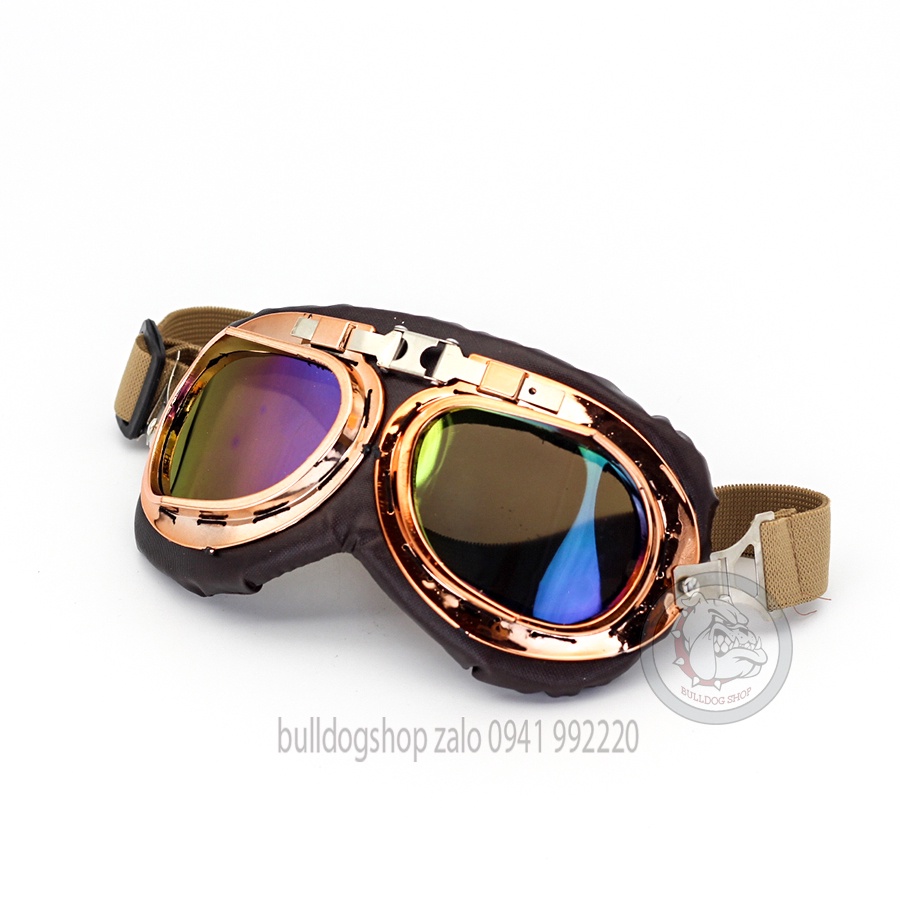 Mũ Bảo Hiểm 1/2 Đầu Haley Napoli N120 Kính Phi Công - Bulldogshop