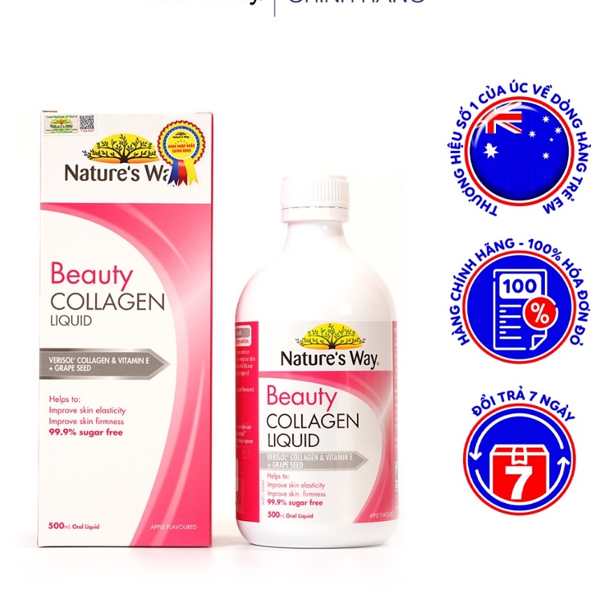 Nature's way beauty collagen liquid.bổ sung collagen thủy phân dạng nước giúp làm đẹp.Chai 500ml suckhoechomoinha