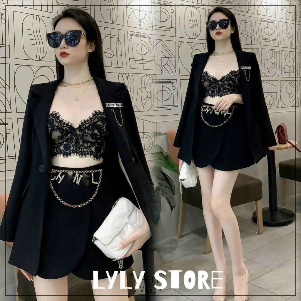 Set bộ đồ vest không kèm lót xinh xắn không kém phần sang chảnh dành cho các tình yêu đi chơi, đi làm