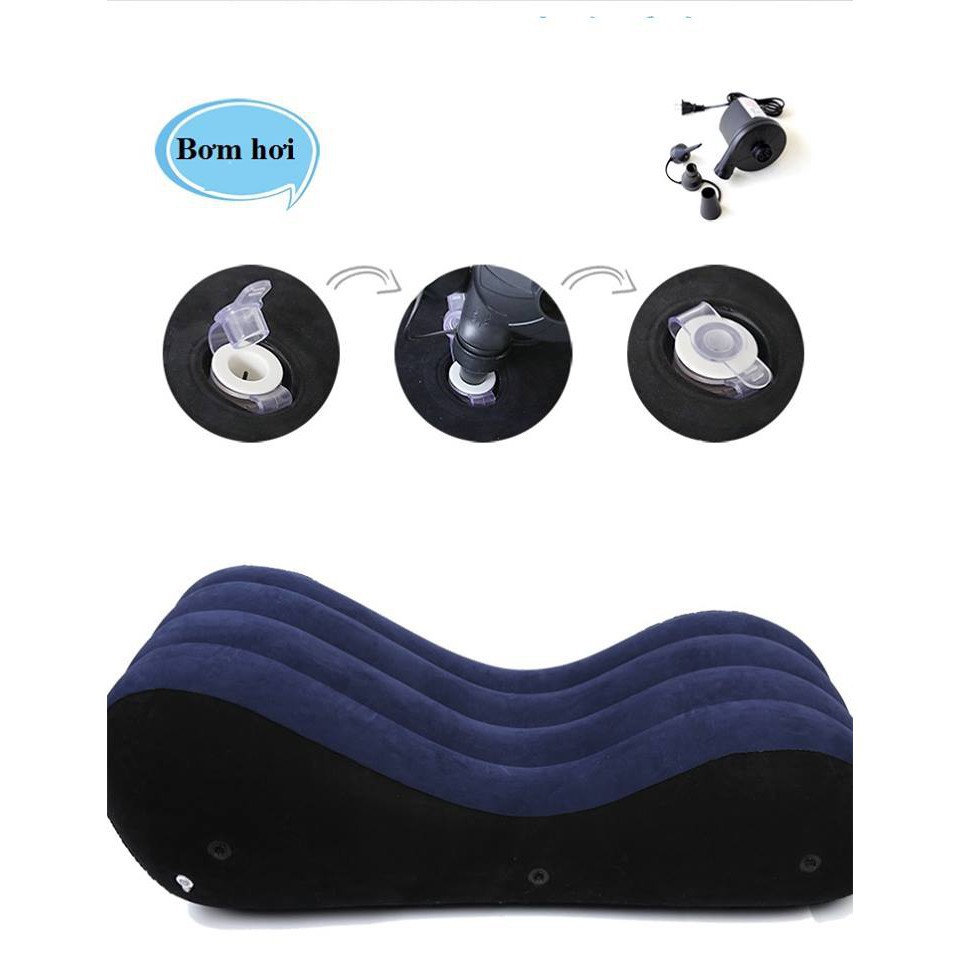 Ghế tình yêu bơm hơi Toughage cao cấp mặt nhung êm ái chịu tải trong 200kg BH 12 tháng