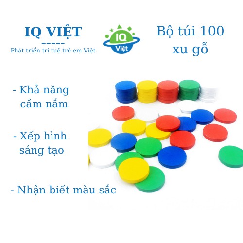 Túi 100 Hạt Xu Màu Cỡ 2.5cm Loại Đẹp - Bản Chuẩn Hàng Đẹp
