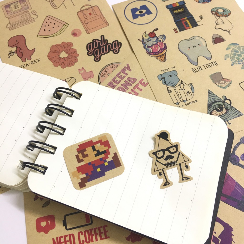 [HOT] Sticker cầu vồng decal kraft dán trang trí planner, scrapbook,... size nhỏ 3cm