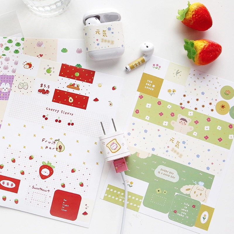 Sticker miếng dán bảo vệ sạc và tai nghe Airpods đa dạng mẫu mã màu sắc | candylab.official