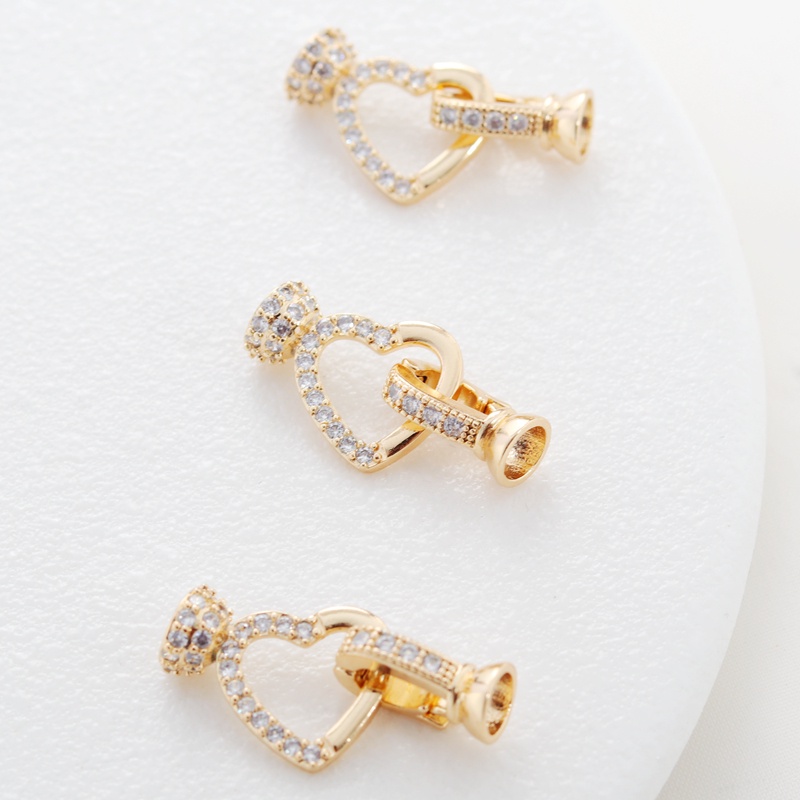 Phụ Kiện Dây Chuyền 14k Đính Đá Zircon Hình Trái Tim Xinh Xắn