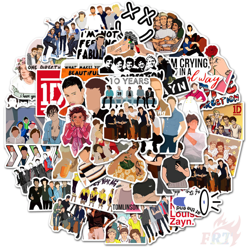 ❉ One Direction 1D - Series 01 Pop Music Band Stickers ❉ 50Pcs/Set Louis Tomlinson Harry Edward Styles Liam Payne Niall James Horan DIY Fashion Mixed Doodle Decals Stickers