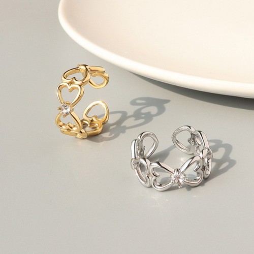 Nhẫn Hoa Văn Trái Tim Thép Titan Ko Rỉ TT 3614