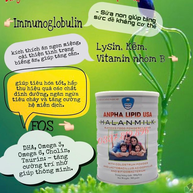 [Mua 3 tặng 1] COMBO 3 hộp Sữa non Anpha Lipid USA 900g - Giúp tăng sức đề kháng, phục hồi nhanh sức khỏe