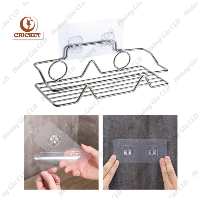 Kệ inox 304 bạc đựng đồ dùng, đựng gia vị dán tường tiện lợi, nhỏ gọn