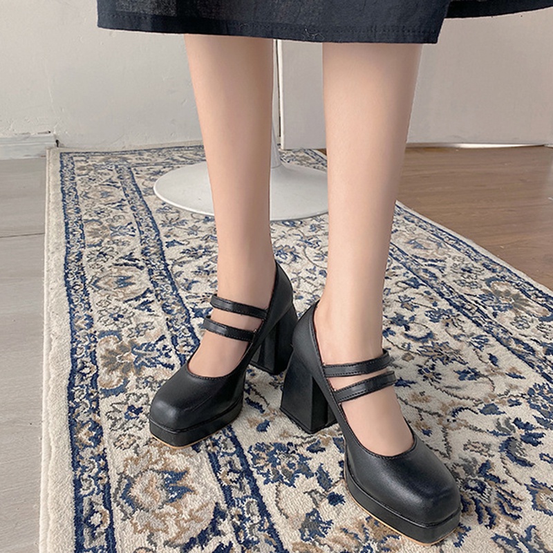 Giày Cao Gót Mũi Vuông Phong Cách Pháp Thời Trang Cho Nữ