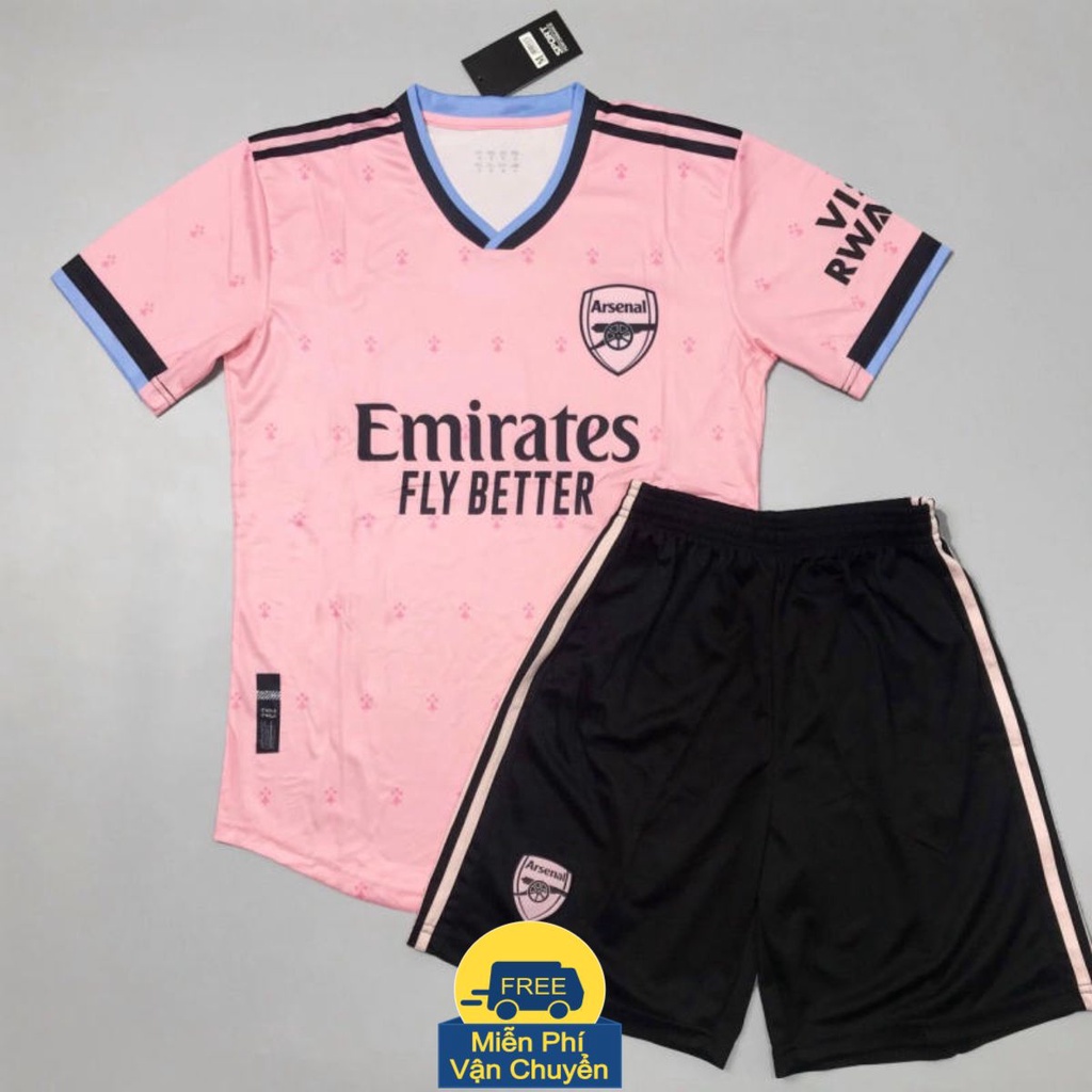 Đồ Đá Banh Nam Nữ Arsenal Màu Hồng Vải Mè Thái Cực Sang Trọng - Quần Áo Bóng Đá pp Bởi Be Happy Sport