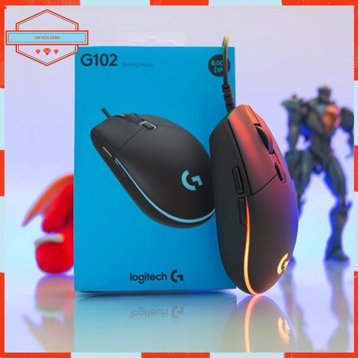 Chuột Máy Vi Tính Laptop Gaming Có Dây MOUSE LOGITECH USB G102 Đèn Led Chuyên Game