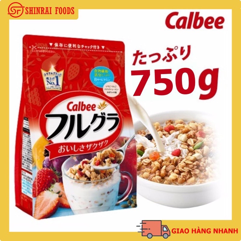 Ngũ cốc Calbee Nhật 2 vị( túi zip 650-750gram)