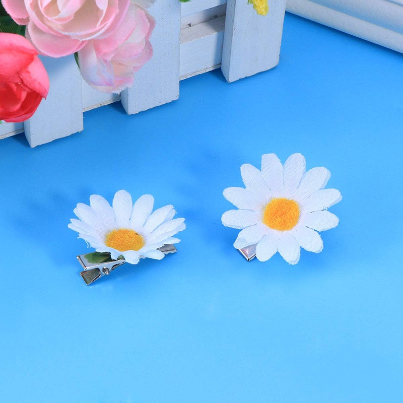 Kẹp Tóc Hình Hoa Cúc Trắng Ngọt Ngào Cho Phù Dâu