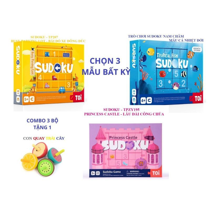 [Mã LIFETOYS1 giảm 30K đơn 99K] Trò Chơi Ô Chữ Trí Tuệ Sudoku TOI Cho Bé 5 Tuổi 3 CHỦ ĐỀ