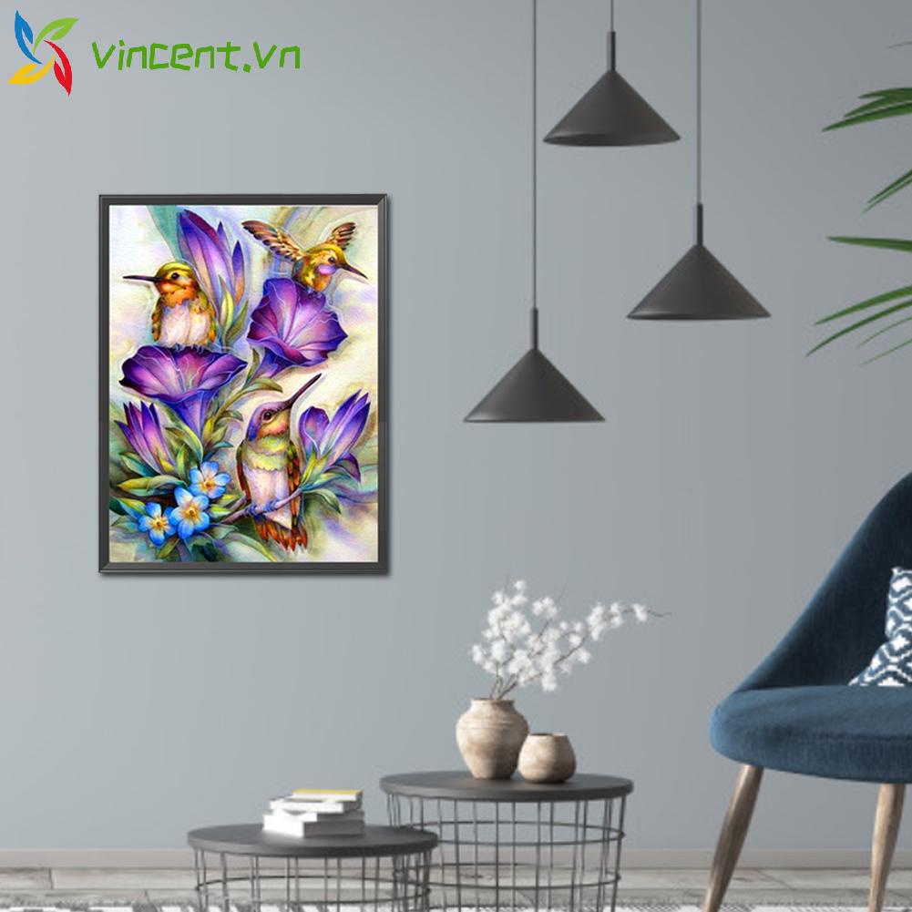 Bộ tranh thêu chữ thập 11CT hình chim và hoa