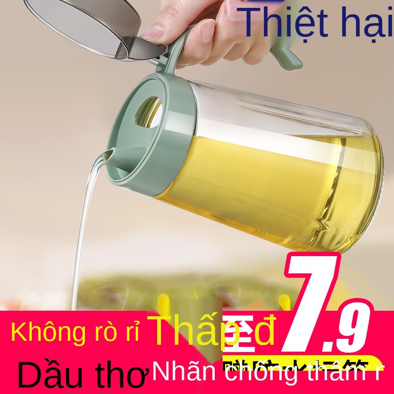 Nồi dầu thủy tinh xì lọ dấm nhỏ bếp gia vị đóng chai tạo tác không mè