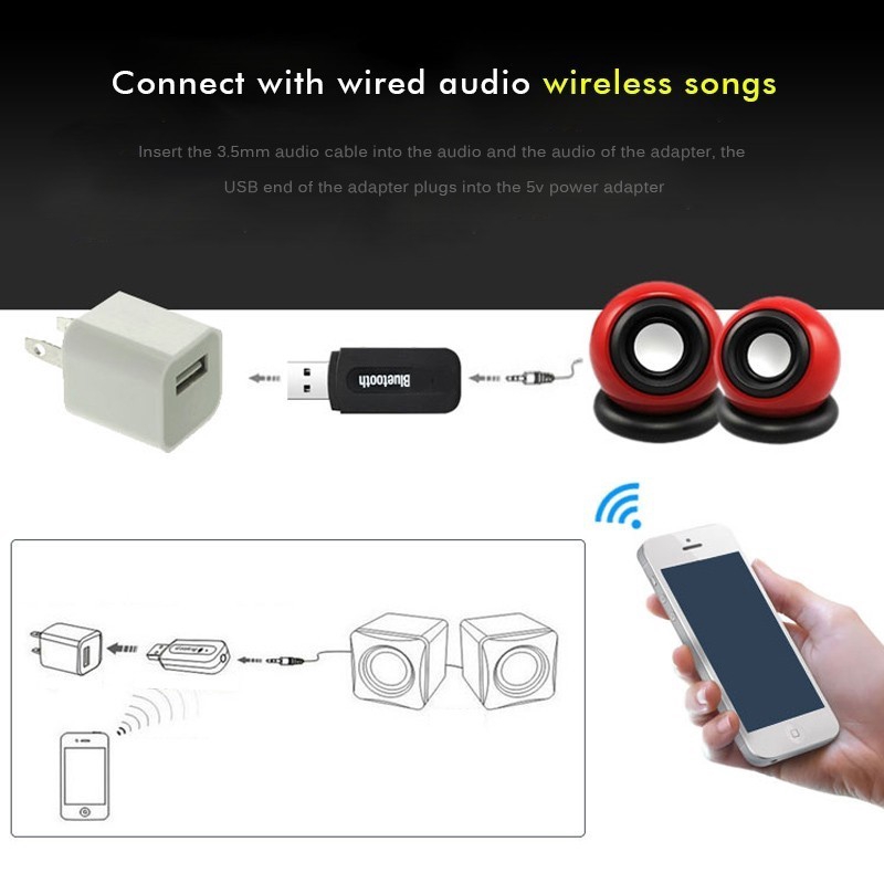 Đầu thu âm thanh bluetooth USB không dây chất lượng cao