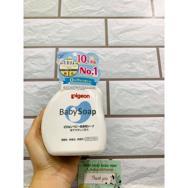 Sữa tắm gội Pigeon Baby Soap 500ml nội địa Nhật