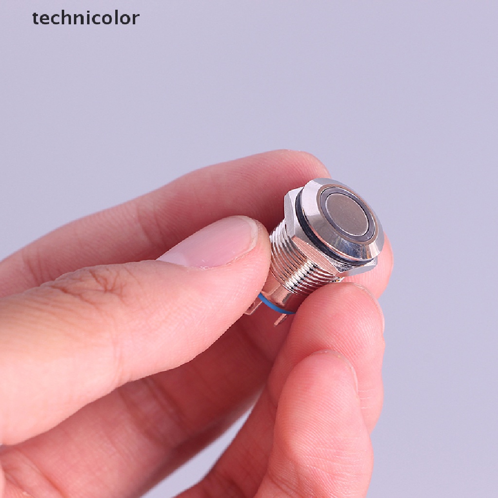 Vòng Công Tắc Nút Nhấn Bằng Kim Loại 12mm Màu Đen Cho Đèn LED
