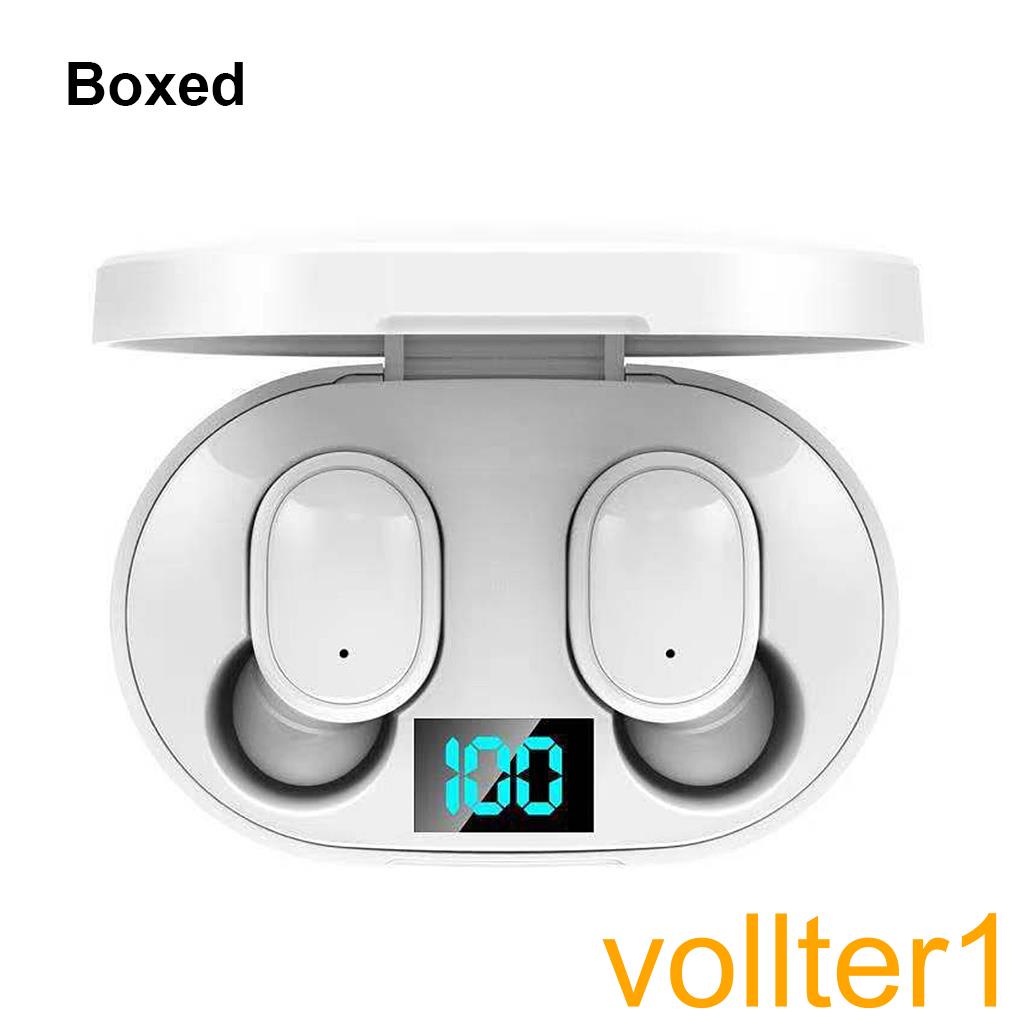 1 Pair Earphones Wireless Rechargeable Hands-free Earbuds LED Display IPX4 Waterproof Sports Headphones【vollter1】