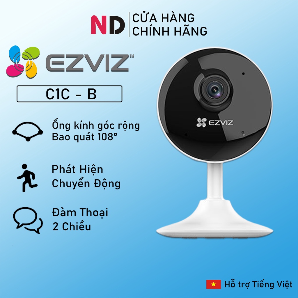 Camera Wi-Fi 2MP EZVIZ C1C-B FULL HD 1080P Góc Quay Rộng - Hàng chính hãng bảo hành 24 tháng