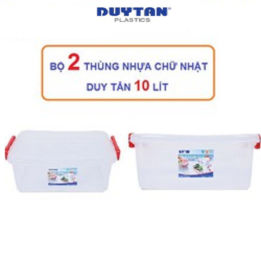 { Combo 2 } Thùng Nhựa Duy Tân Trong Suốt 10 Lít (41.2 x 27.2 x 14.5 cm)H115 giúp bạn bảo quản đồ đạc sạch sẽ, an toàn.