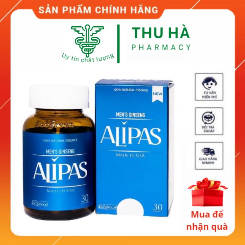 [CHÍNH HÃNG] Sâm alipas platium 30 viên - Tăng cường sinh lý nam- Bổ thận - tráng dương