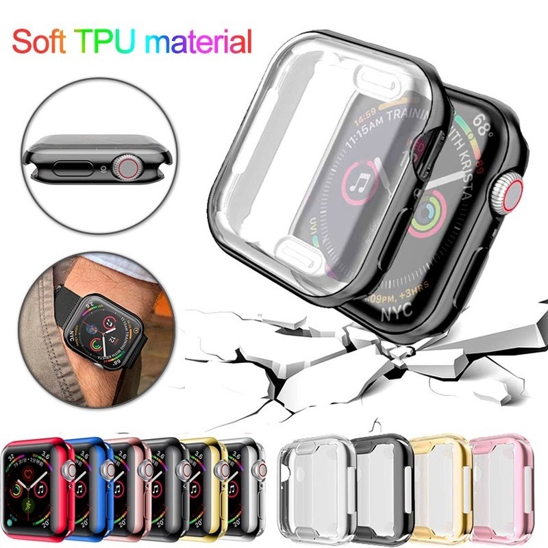 Ốp TPU bảo vệ mặt đồng hồ 360 độ siêu mỏng thích hợp cho Apple Watch dòng SE6 5 4 3 2 1 42 38 40 44 mm