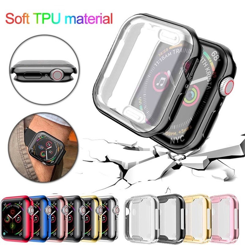 Miếng dán TPU siêu mỏng bảo vệ 360 độ cho Apple Watch Series SE6 5 4 3 2 1 42 38 40 44 mm