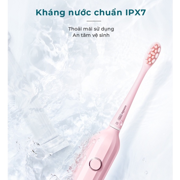 Bàn chải điện sóng siêu âm usmile Y1S (Pink) - Chính hãng - BH 12 tháng