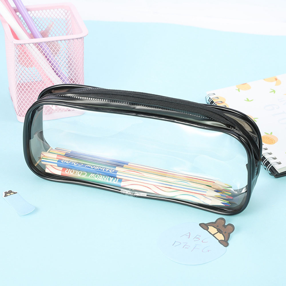 1 Túi Bút Nhựa Trong Suốt Kiểu Dáng Đơn Giản