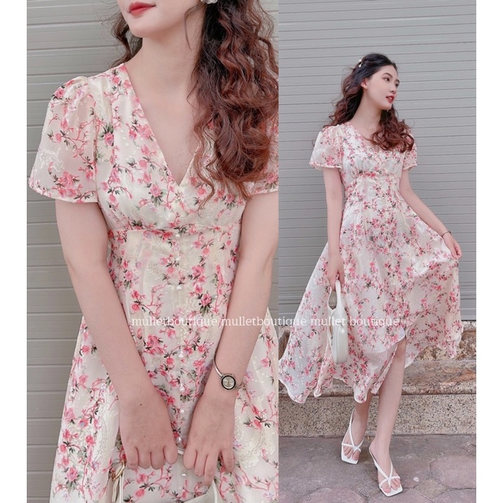 ĐẦM XẾP LY NGỰC XẺ ẨN by Mullet