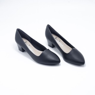 Giày Đế Vuông 3cm Mũi Nhọn Da PU Evashoes - Eva91893
