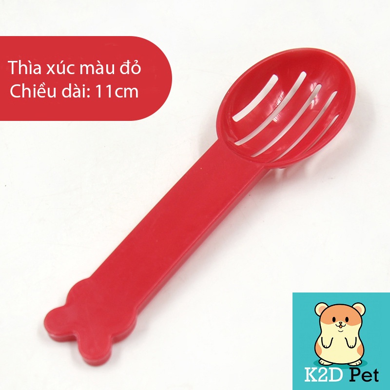 Thìa xúc thức ăn hamster và lọc cát loại đẹp 10x5cm